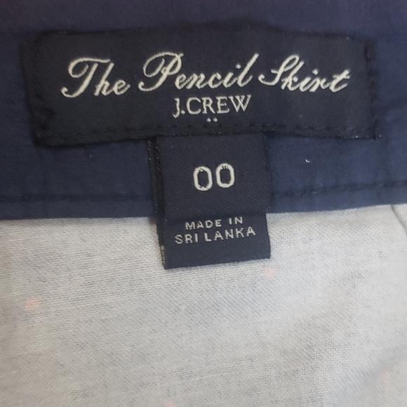 J Crew Navy Red Polka Dot Skirt Size 00 - Picture 2 of 2